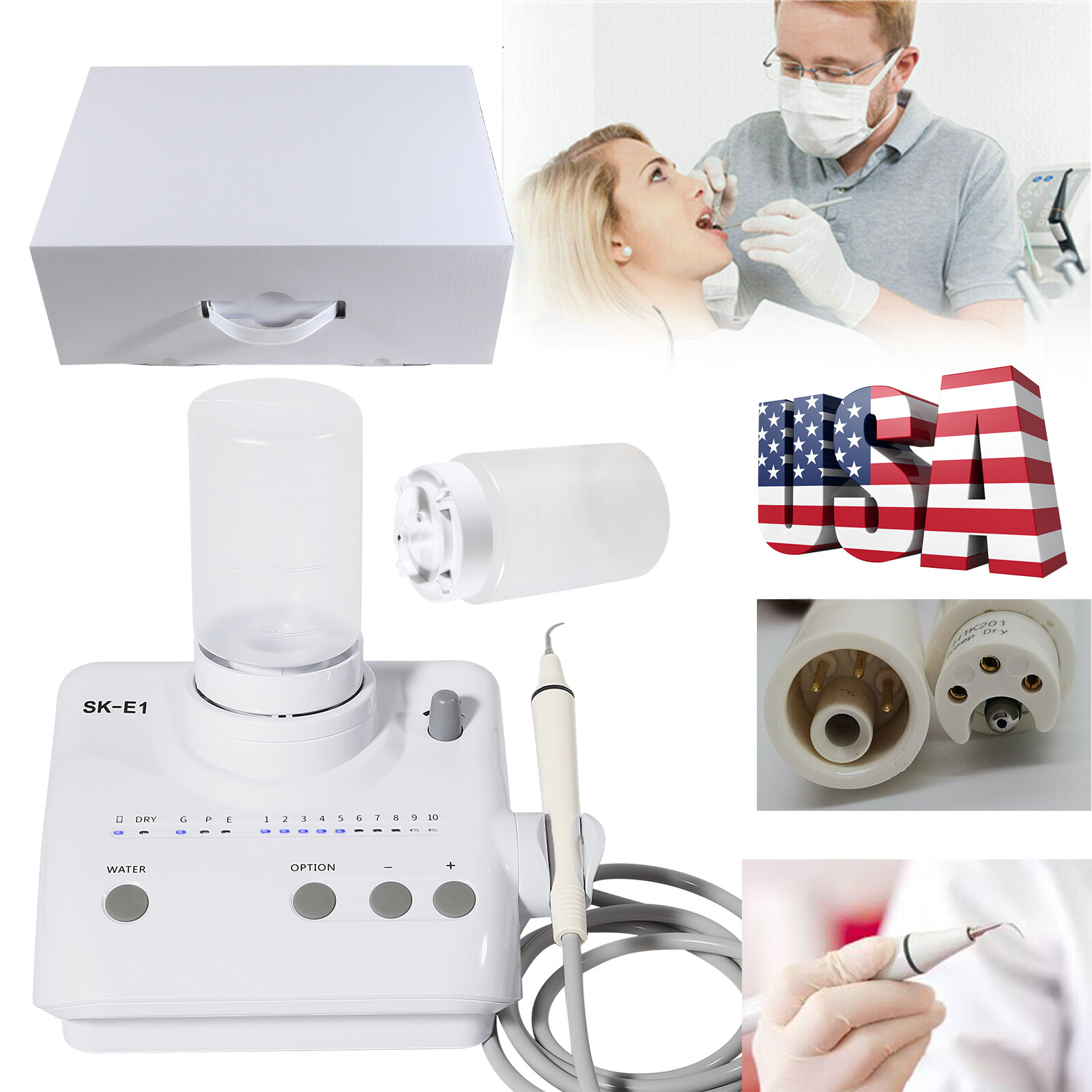 Portable Dental Ultrasonic Scaler W/ 2*Reservoir Handpiece For Cavitron EMS US