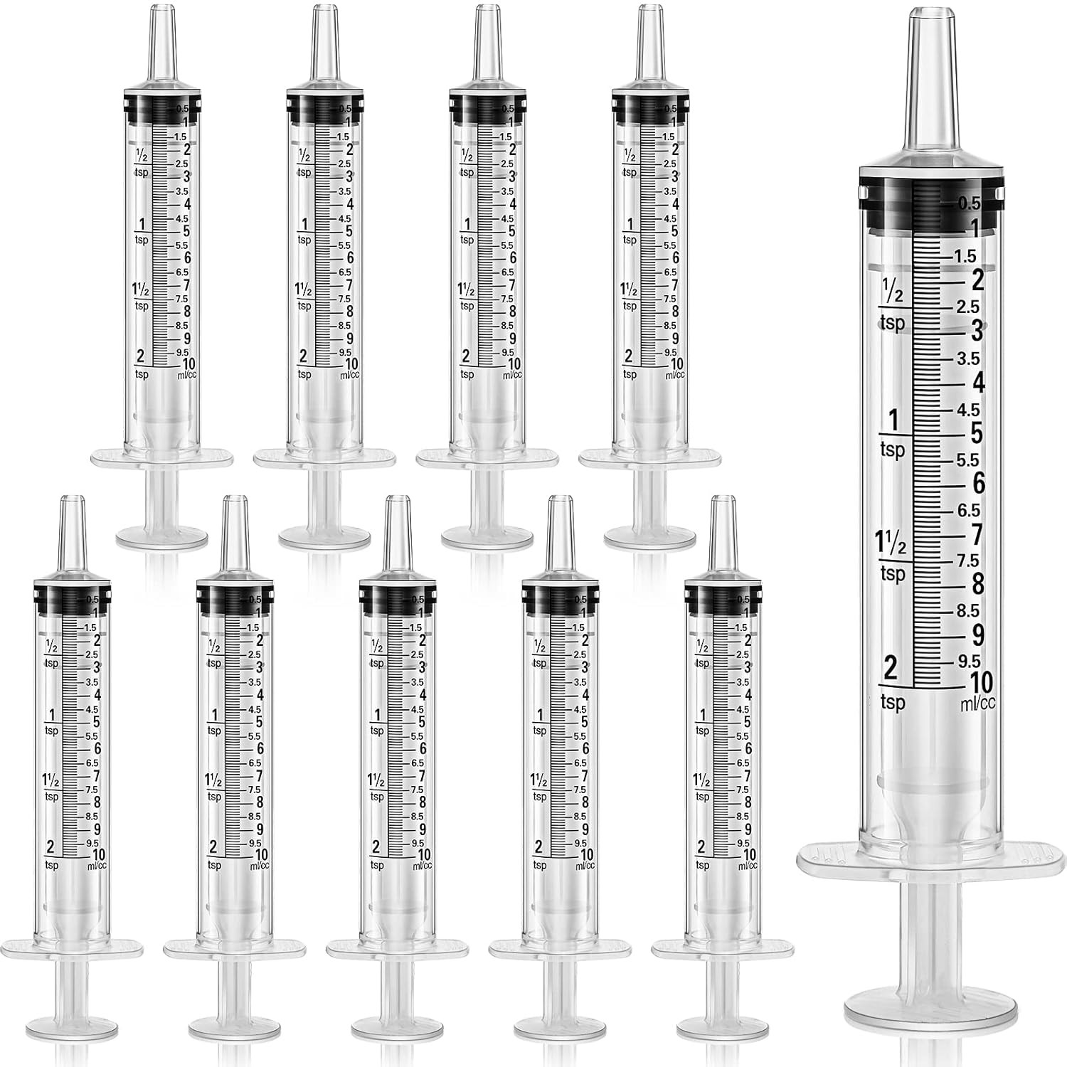 10 Pack Plastic Syringe Liquid Measuring Syringes without Needle for Epoxy Resin