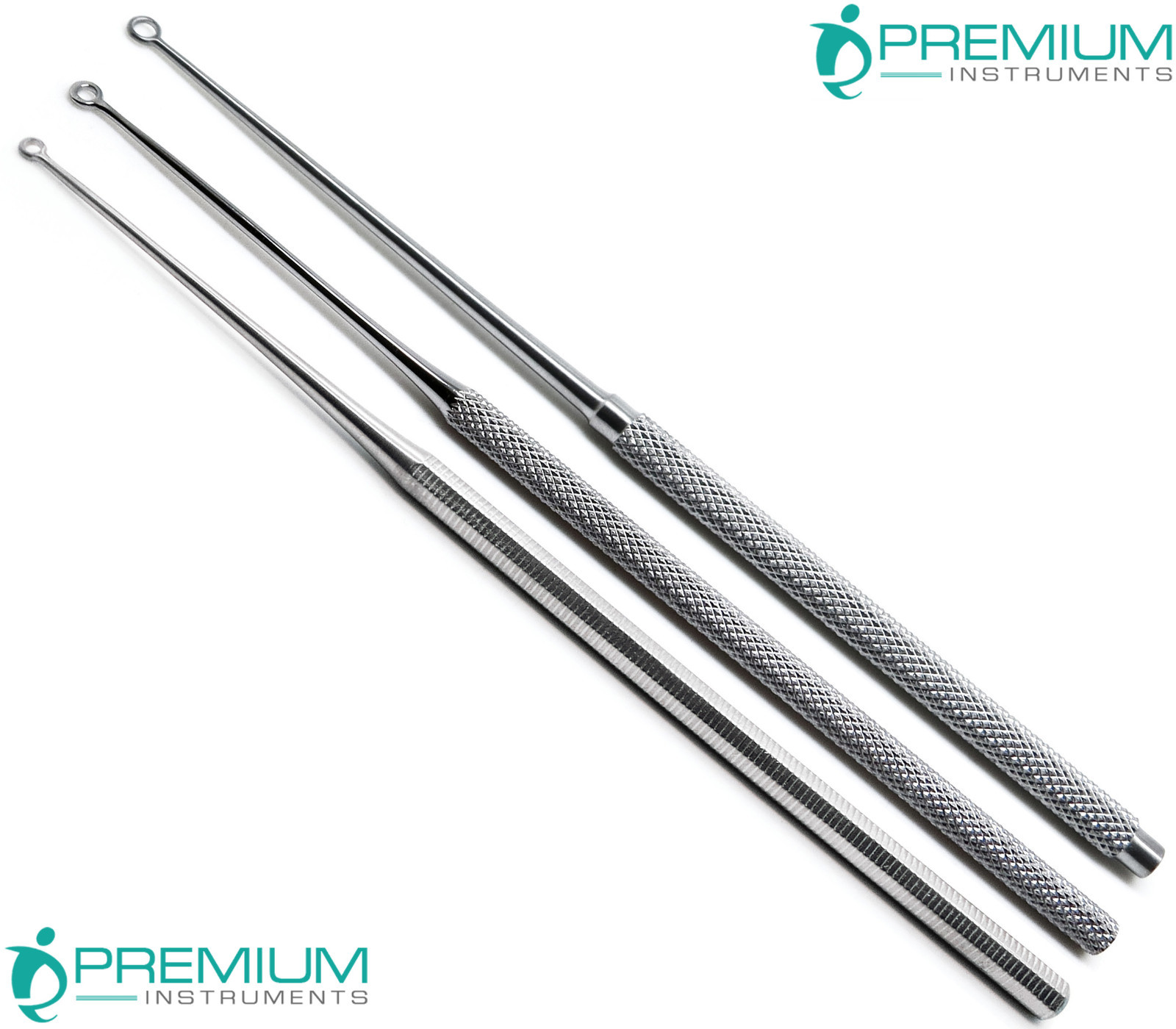 Buck Ear Blunt Curettes #1, #2, #3 Surgical Straight 6.5″ ENT New Set of 3 Pcs