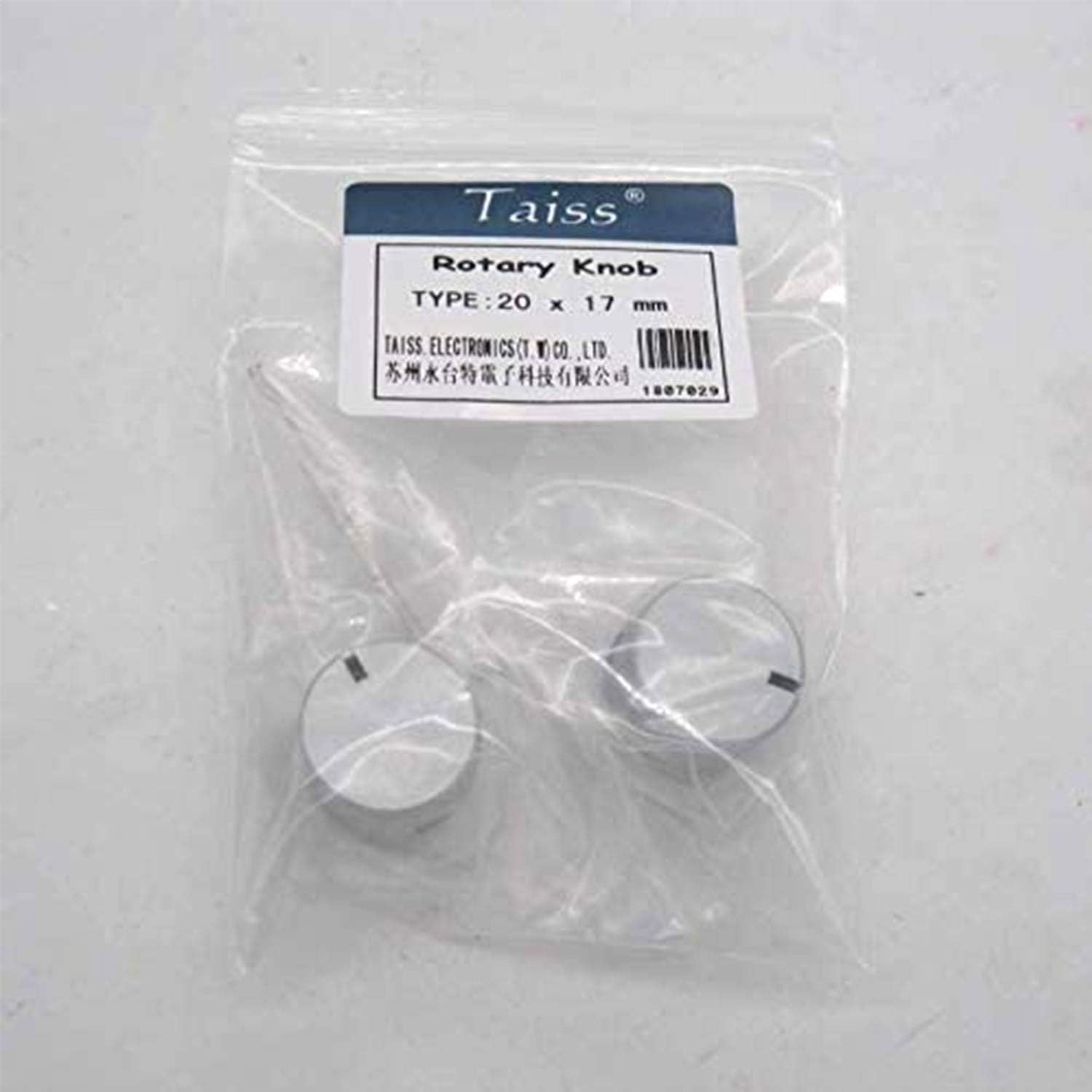 2Pcs Silver Aluminum Rotary Electronic Control Potentiometer Knob for 6Mm Shaft,
