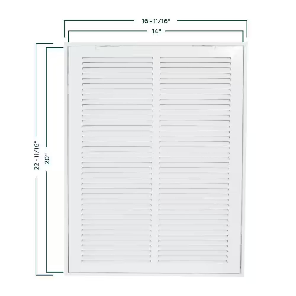 14 In. X 20 In. Steel Return Filter Grille