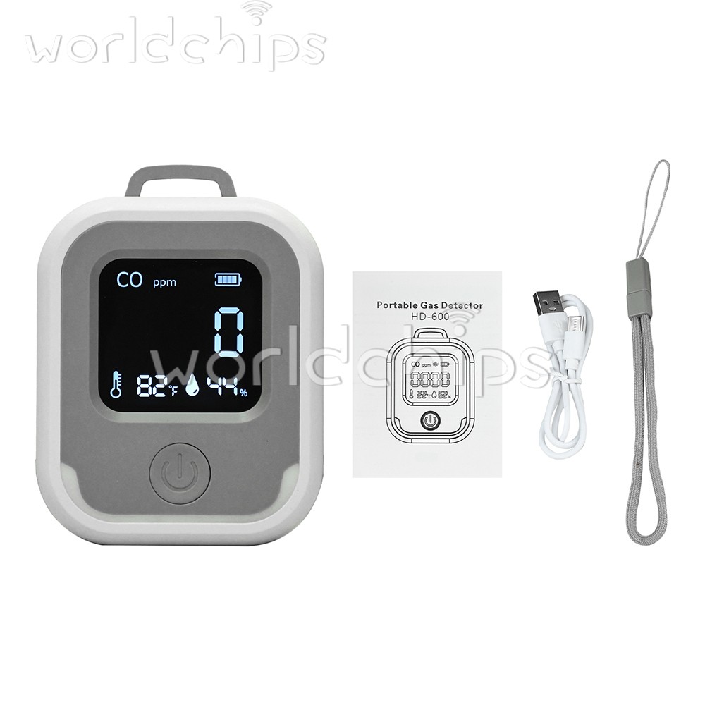 Air Quality Monitor 3-in-1 Carbon Monoxide Detector Temperature Humidity Alarm
