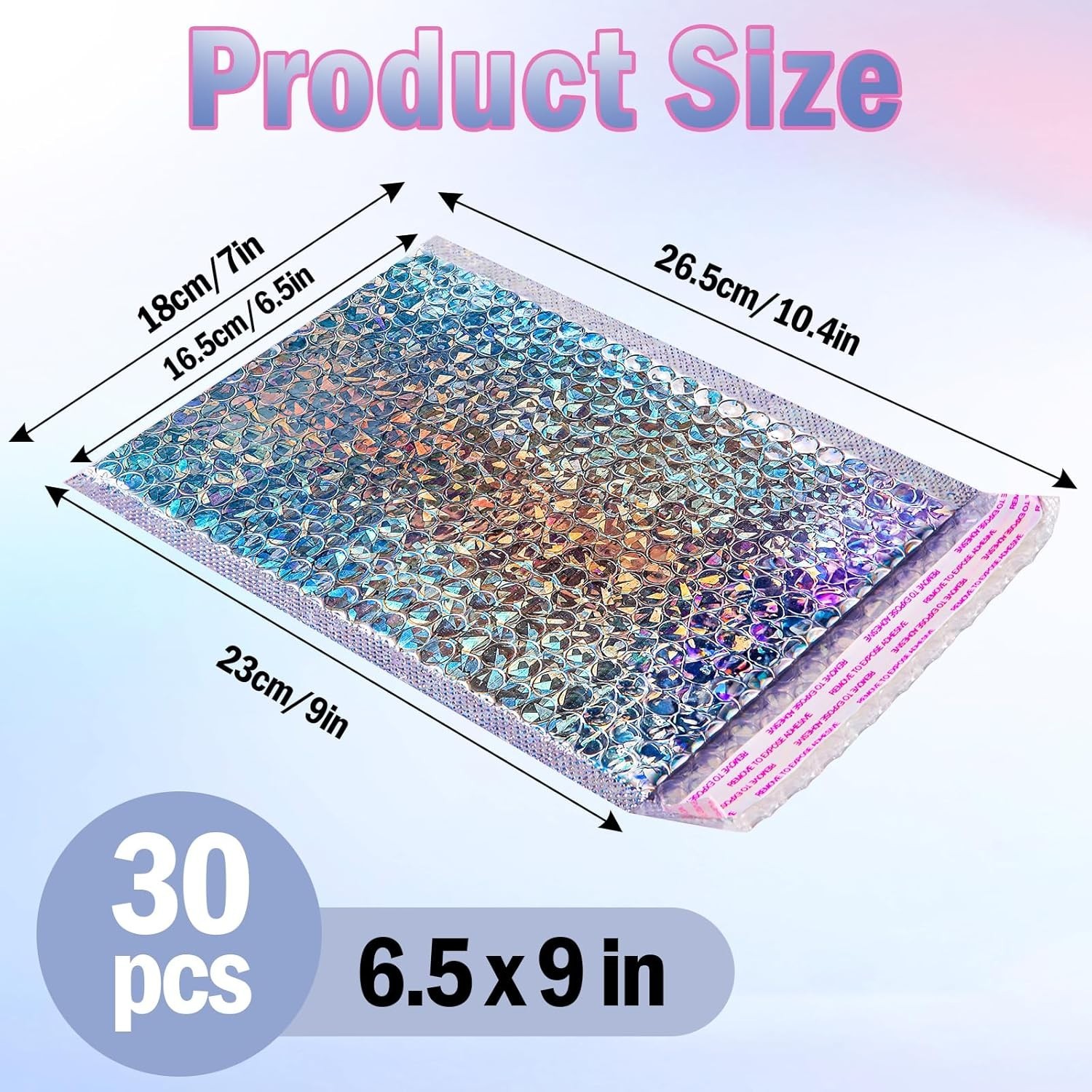 Holographic Bubble Mailers,30 Pcs Metallic Bubble Mailers,6.5 x 9 Inch Poly P…