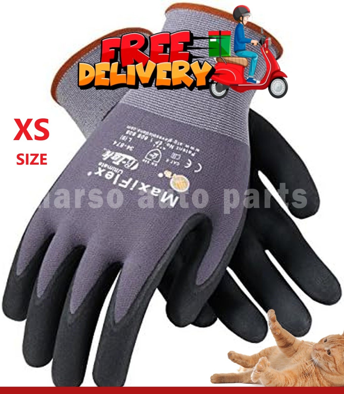 ✅34-874 MaxiFlex Ultimate Micro Foam Nitrile Grip Coated PROTECTIVE WORK GLOVE ✅
