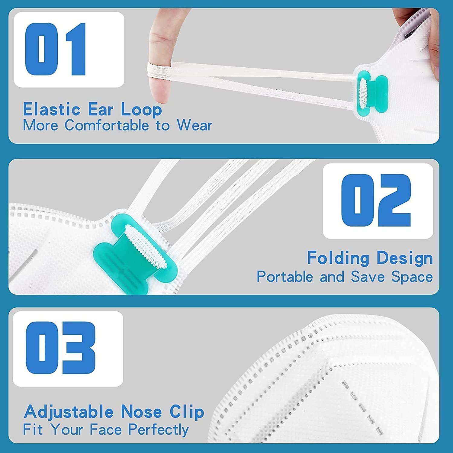 20Pcs Disposable N95 NIOSH Approved Particulate Respirator Face Mask KN95 Cover