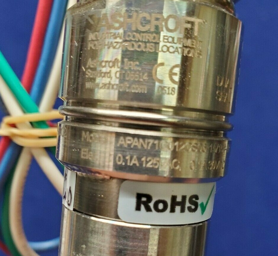 ASHCROFT APAN71G012CS06-15/15#-4R EXPLOSION PROOF Pressure Switch to 1000 psi