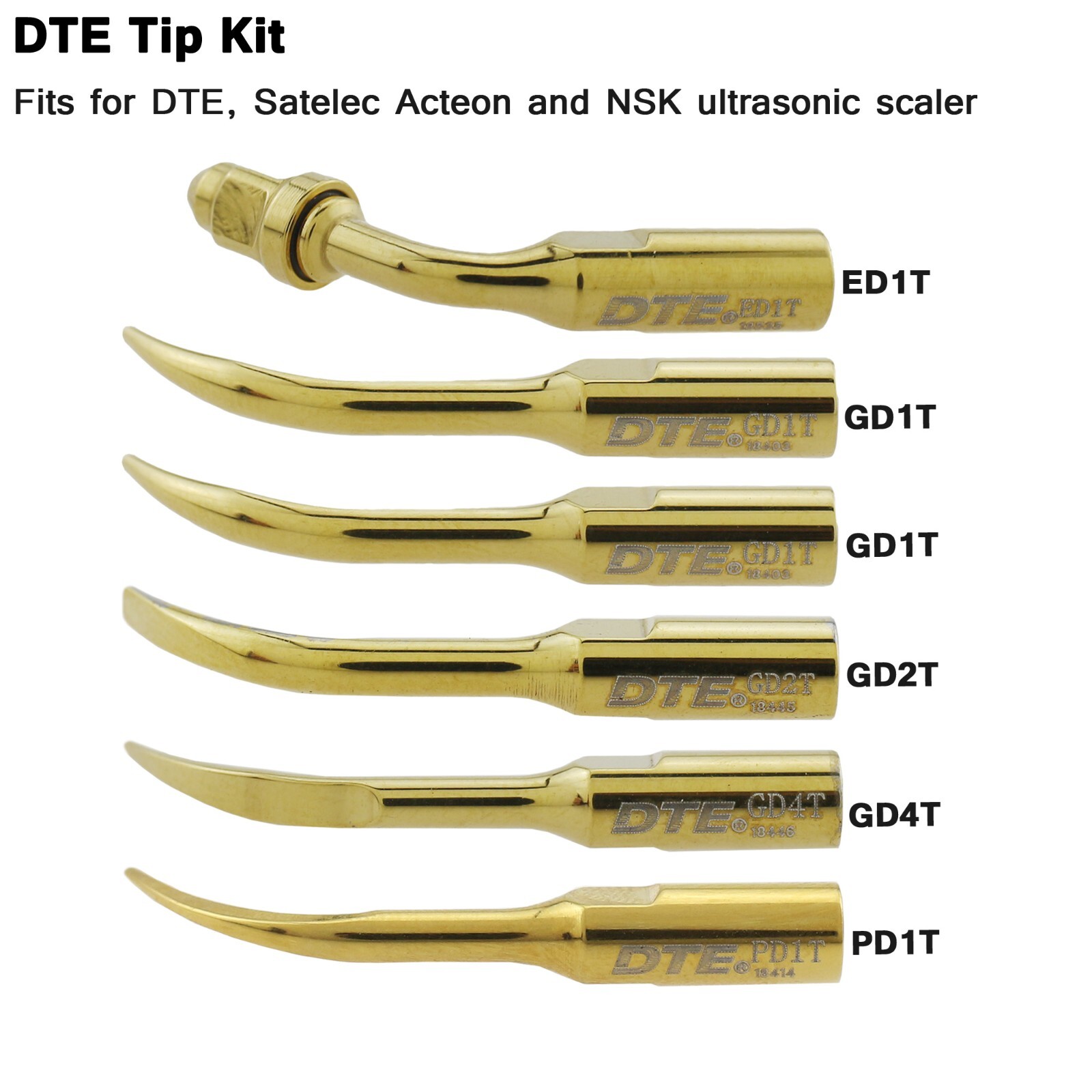 Woodpecker HW-5L DTE HD-7L EMS PIEZON LED Handpiece Ultrasonic Scaler Tips G1 P1