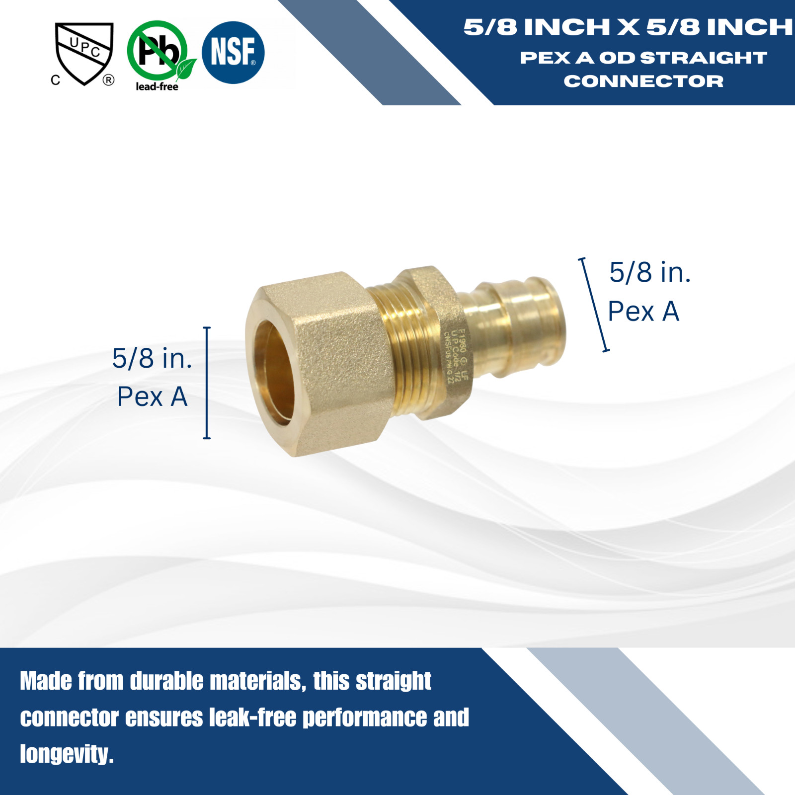 25) 1/2″ Pex A x 5/8 OD Straight Adapter F1960 Expansion For Uponor Sioux Chief