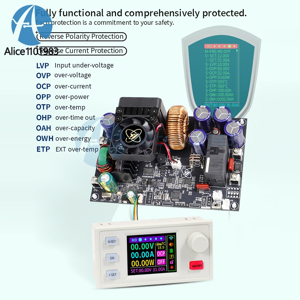 XY8030S XY12530S CNC DC Adjustable Step-Down Power Supply Module 2400W 3070W 30A