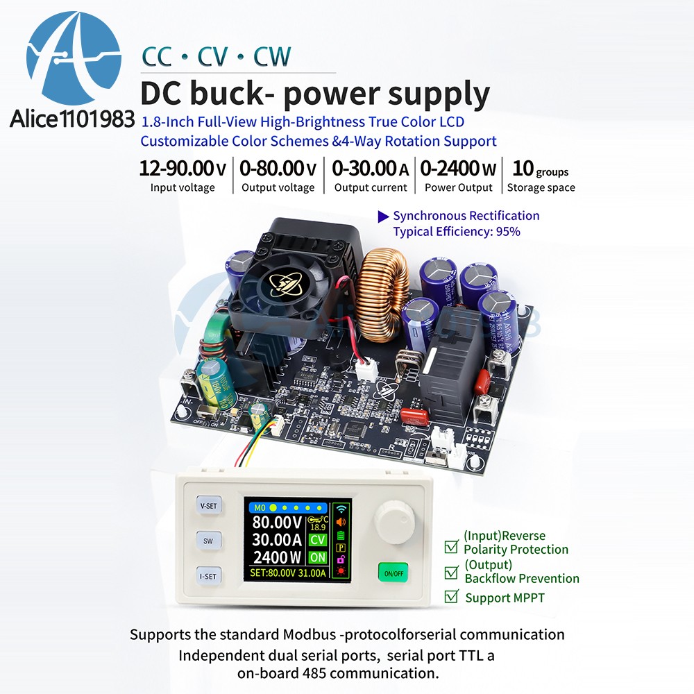XY8030S XY12530S CNC DC Adjustable Step-Down Power Supply Module 2400W 3070W 30A