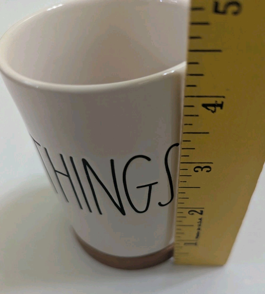 Rae Dunn Things Pencil Pen Holder Bathroom Canister Jar Wooden Base New