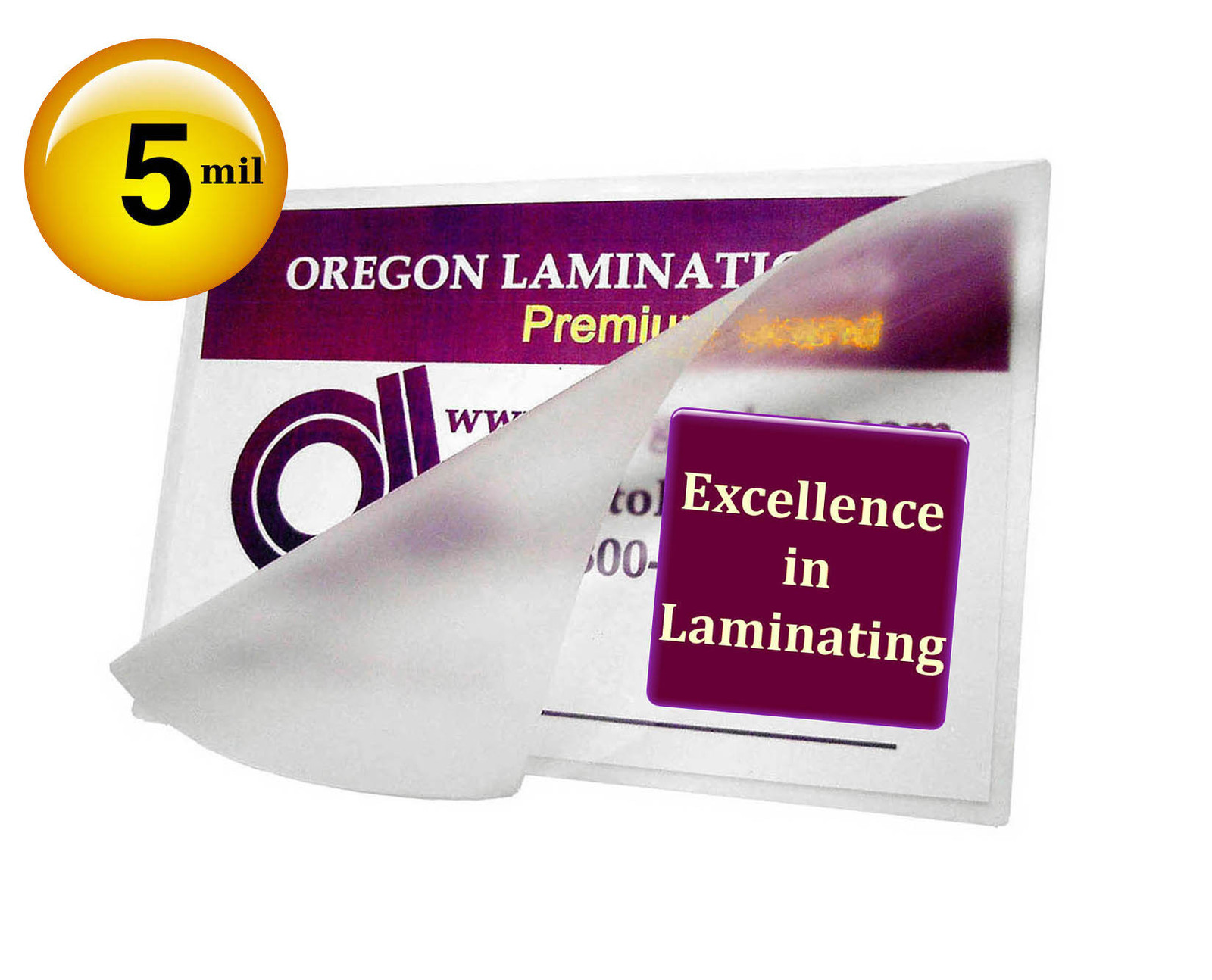 500/pack 5 Mil Key Card size Hot Laminating Pouches 2-1/2 x 3-7/8 Clear Glossy