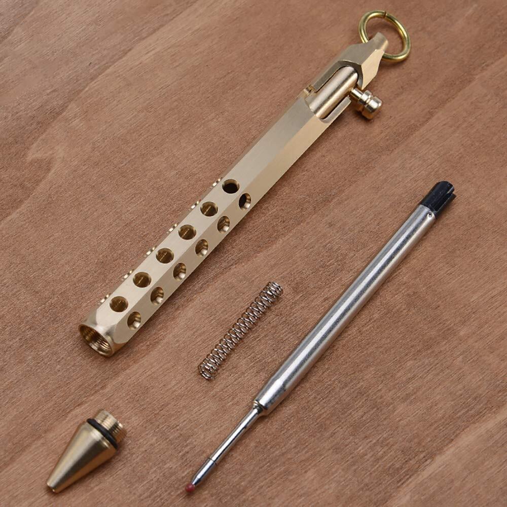 Six-Edge Solid Brass Bolt Action Pen Pocket-Sized for Everyday Use