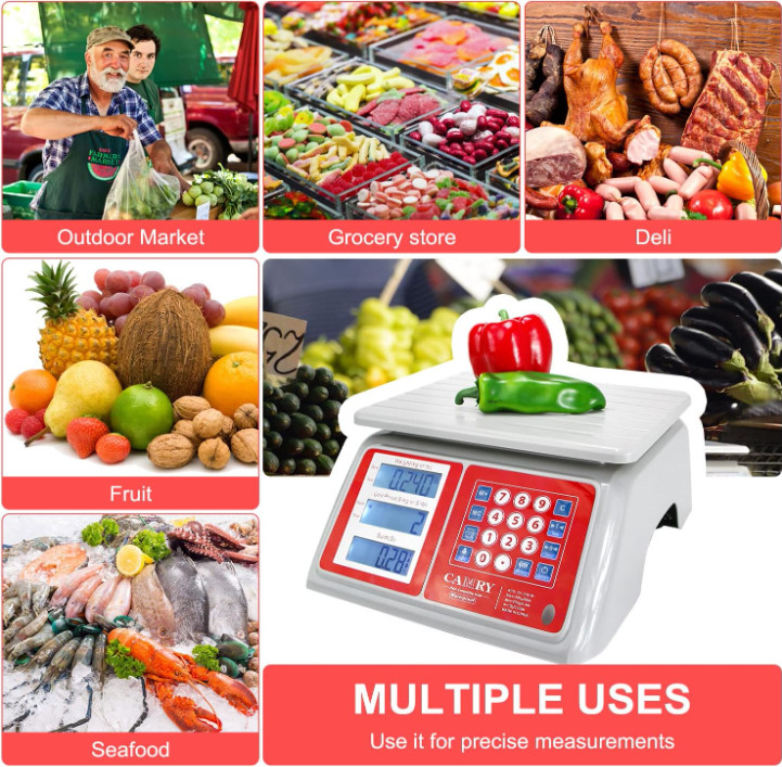 Waterproof Commercial Food Scale IPX7 66lb / 30kg Digital Price Computing Meat..