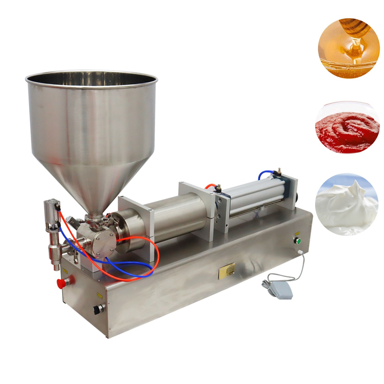 Liquid Paste Filling Machine 1000-5000ml Single Nozzle Cream Honey Piston Filler