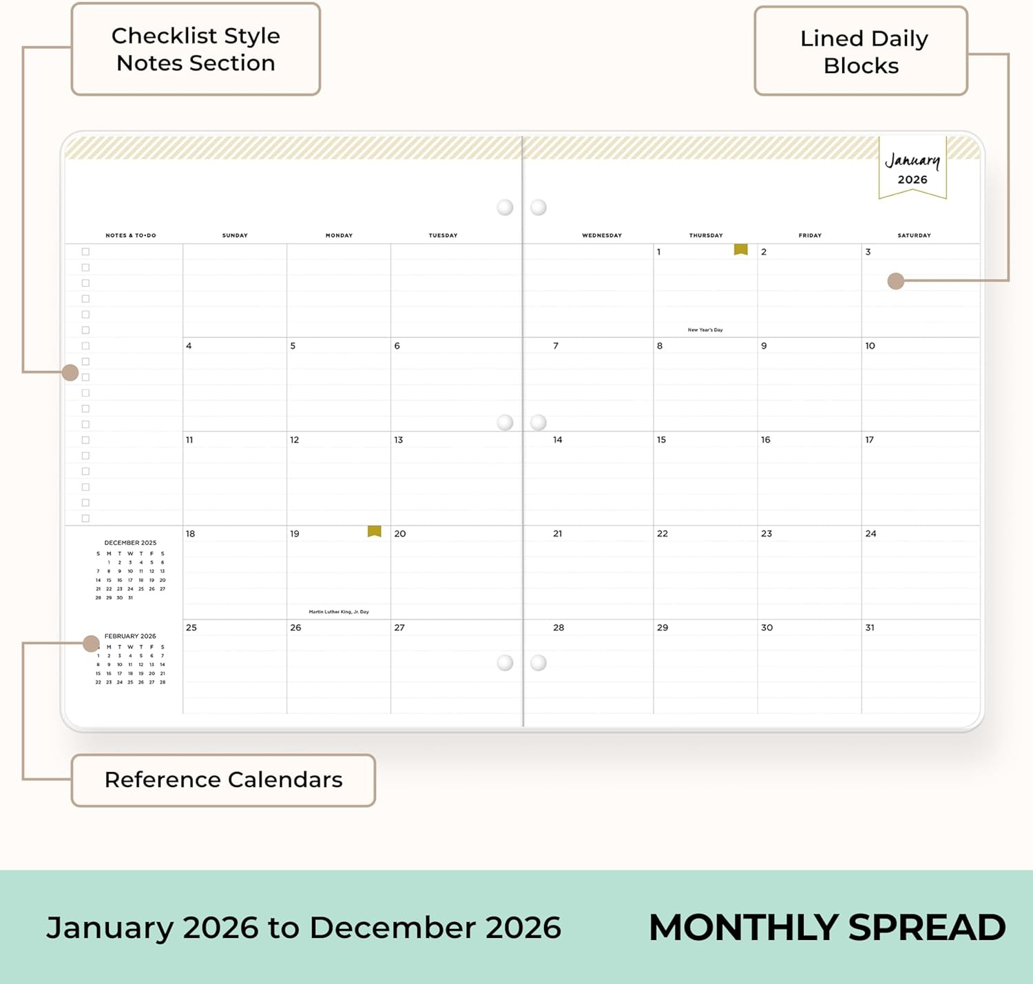 Day Designer 2026 Monthly Planner Calendar, January 2026 – December 2026, 8.5″ x