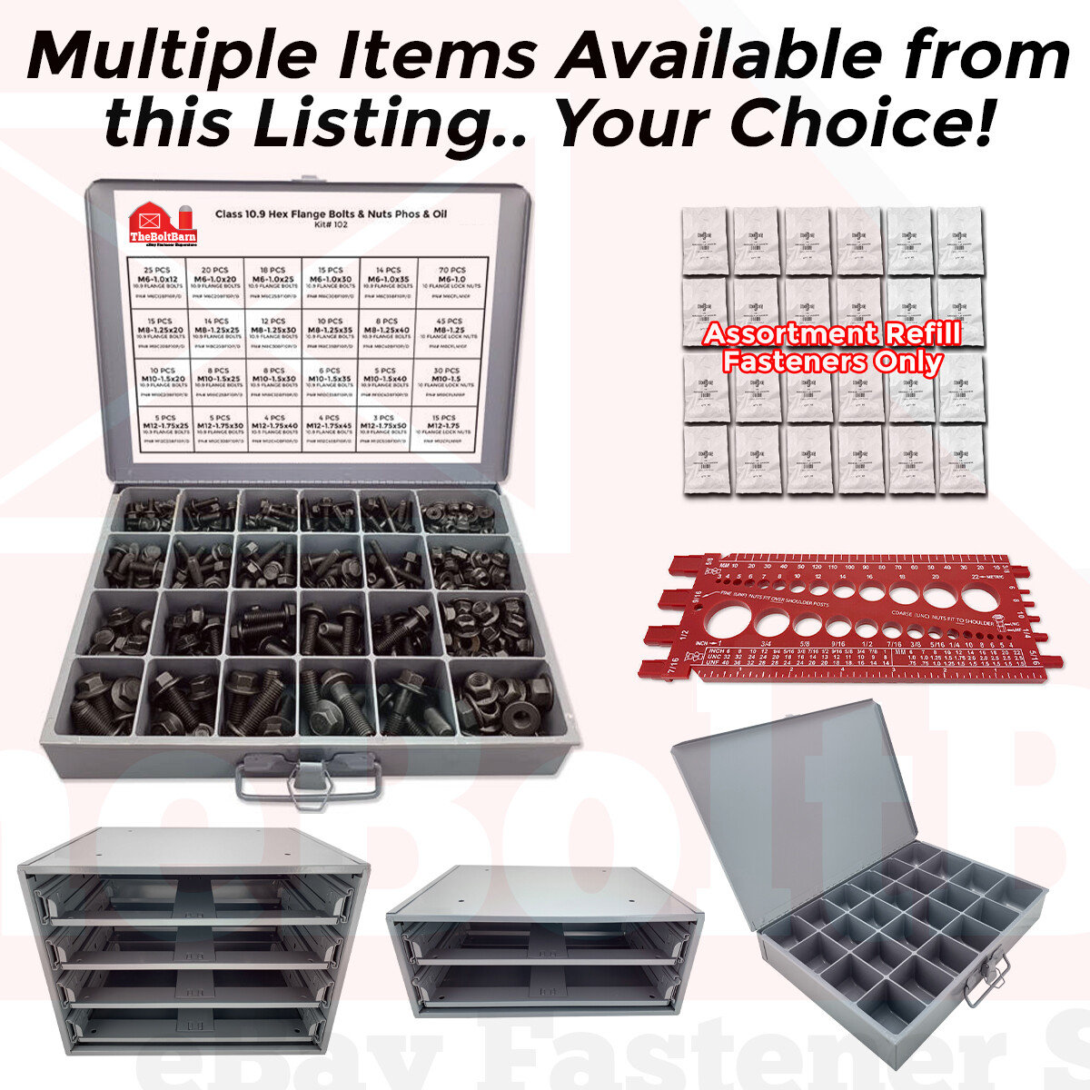 Metric Hex Cap Flange Bolt & Nut Class 10.9 Screws Assortment OR Accessories