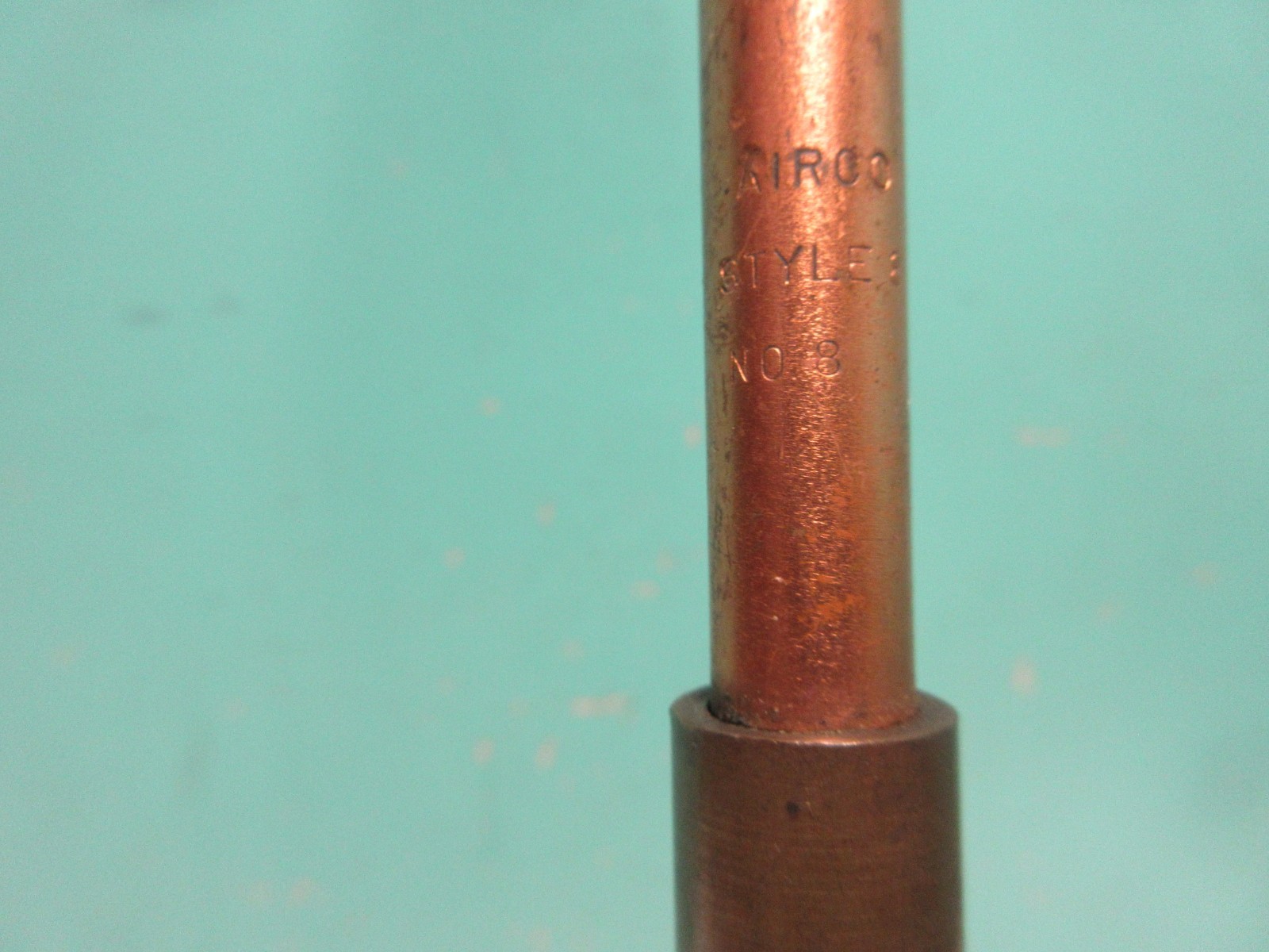 Vintage Airco No 8 Style 8 Brazing Gas Welding Torch Tip + 800 Series Handle