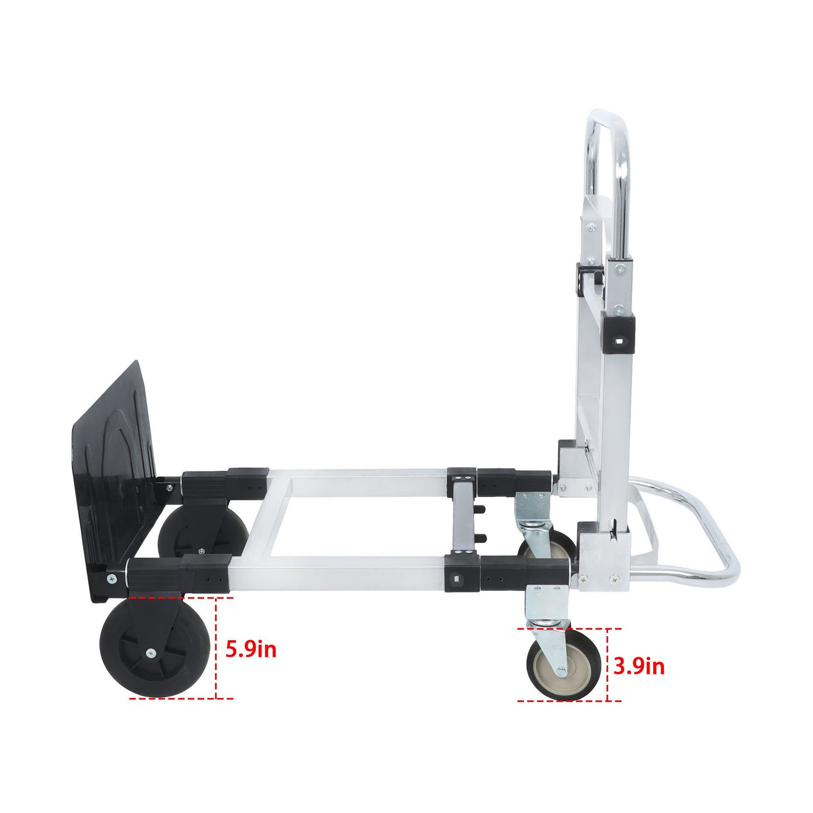2 in 1 Folding Hand Truck Convertible Portable Steel Dolly 500 LBS Capacitycy