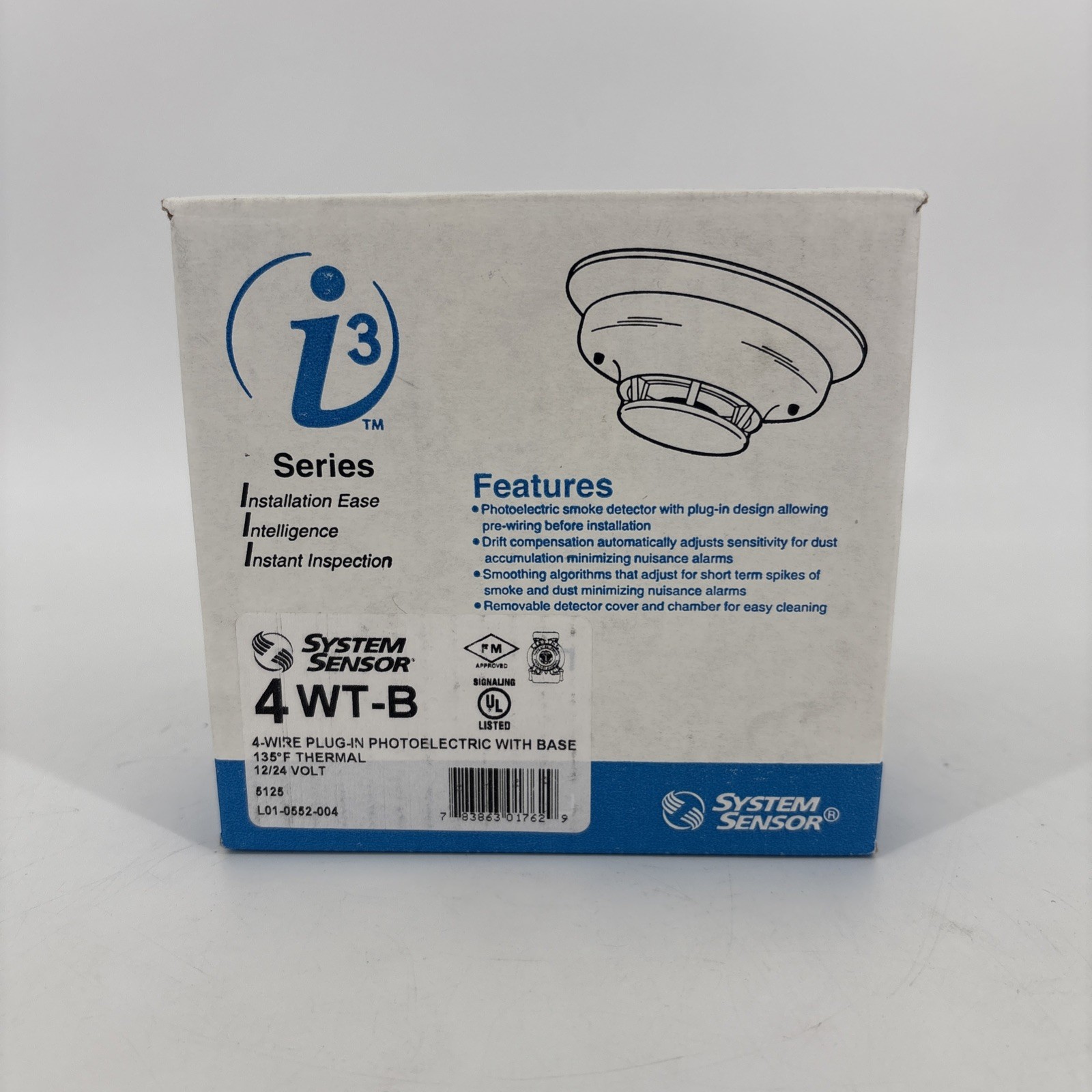 System Sensor 4WT-B Photoelectric Smoke Detector with Base