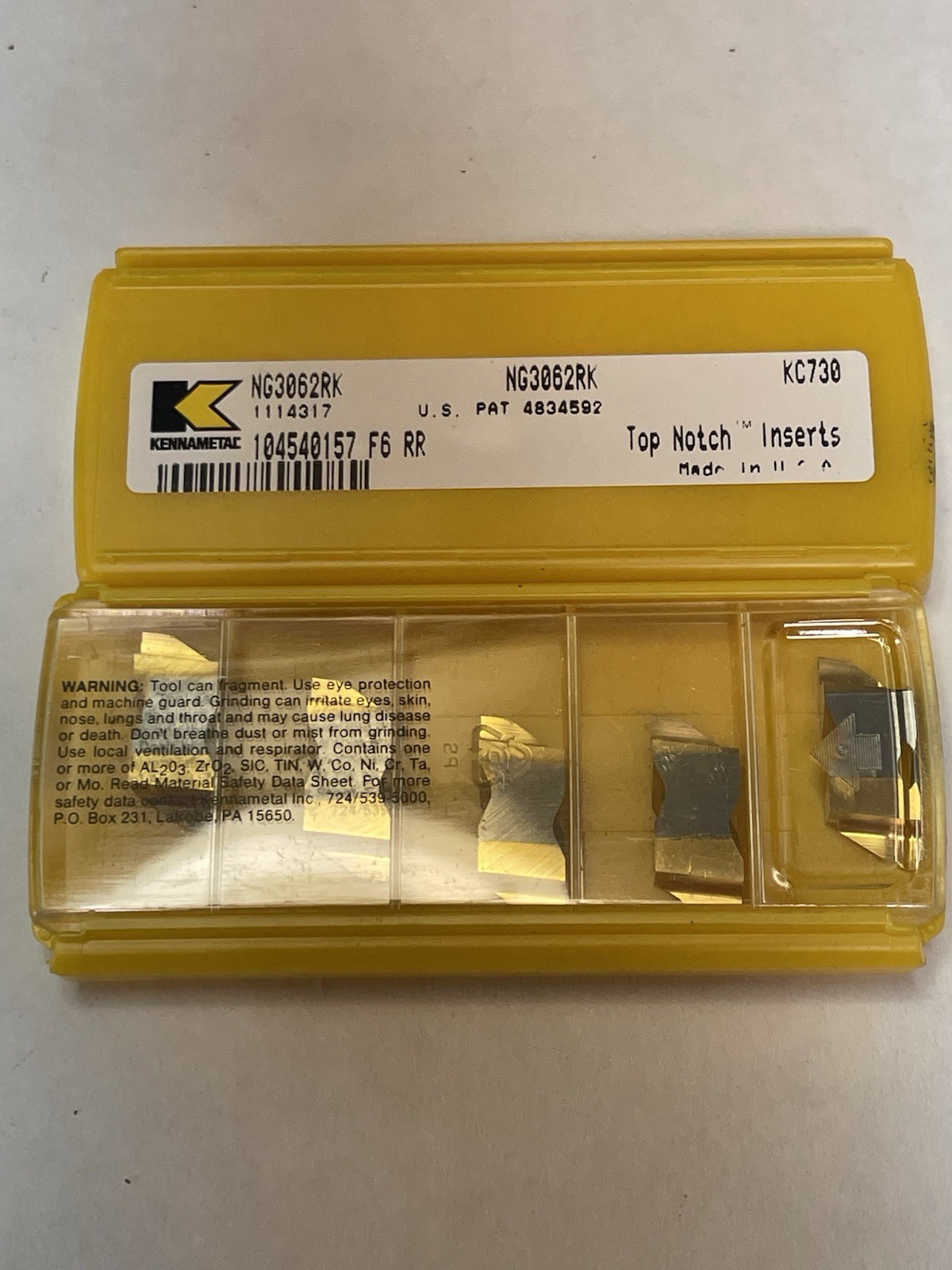 NG3062LK KC730 Kennametal Top Notch Grooving Carbide Inserts Qty.10 (26MY131)