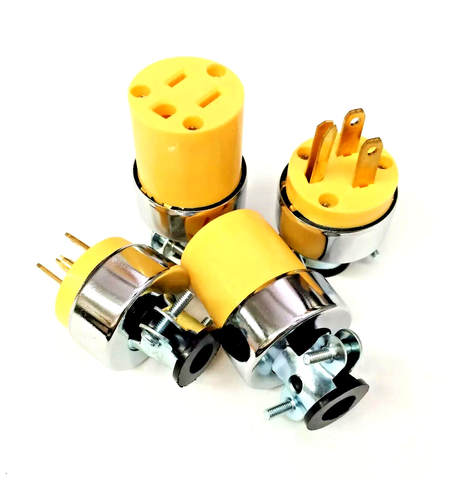 (2) Male & (2) Female Extension Cord Replacement Electrical Plugs 15AMP 125V End