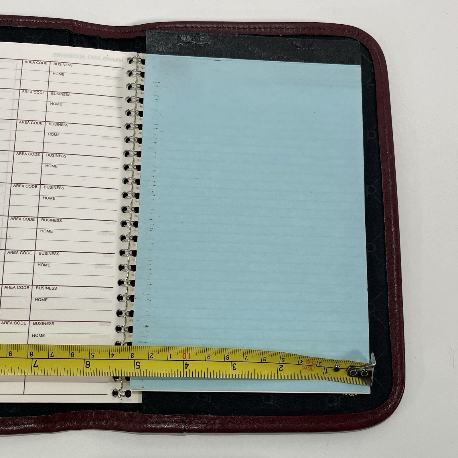 Vintage Del Rio Leathers Planner Organizer Burgundy Leather Notepad 10×6»