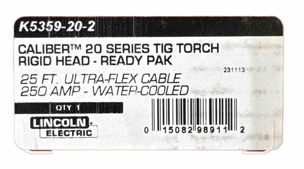 Lincoln Electric K5359-20-2 Caliber 20 Series TIG Torch R.P. 25 Ft (7.6 M)