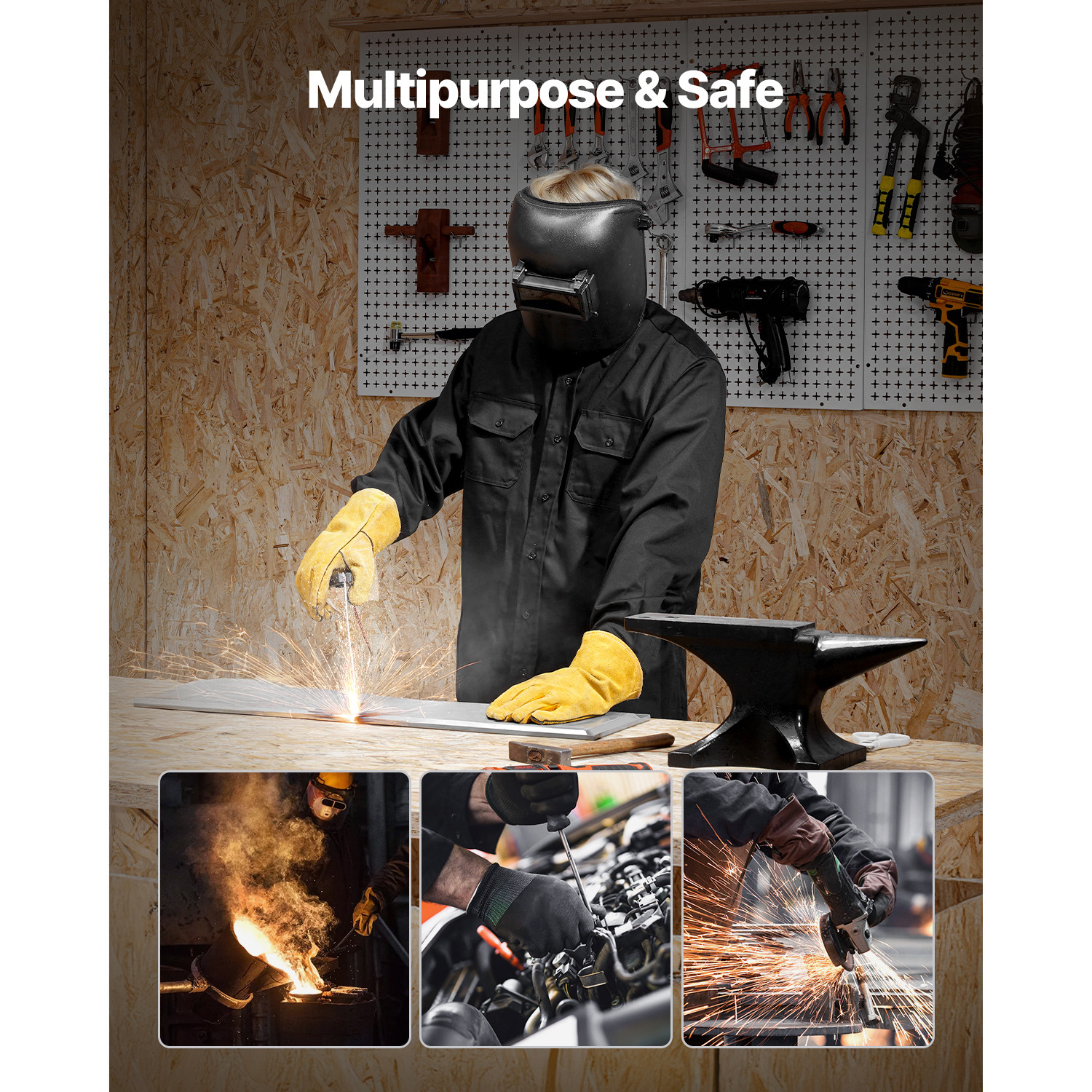Flame-Resistant Welding Jacket L-Sized 7oz FR Cotton Welding Safety