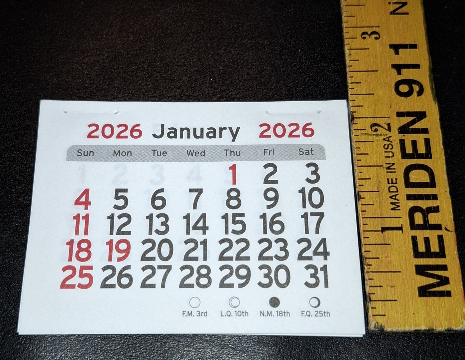 2026 Mini Tear Off Calendar Color Moon Peel & Stick Up Business Card Holder FREE