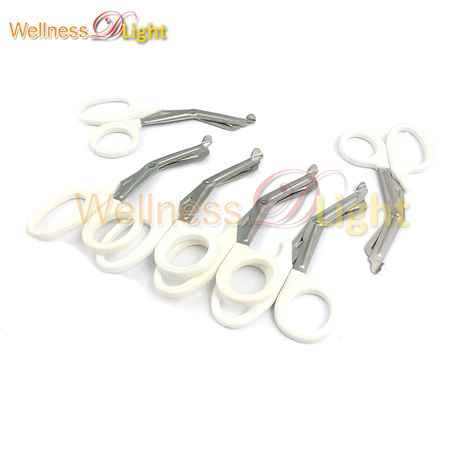 Wdl 6 Pcs White Handle Emt Scissors First Responder 7.5″ Shears A+ Quality