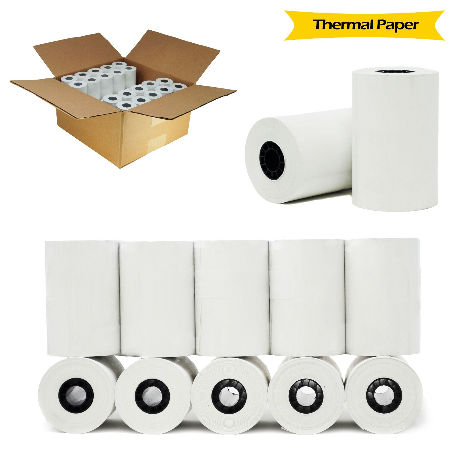 3 1/8″ x119′ THERMAL RECEIPT PAPER 50 ROLLS @ FD100 STAR TSP EPSON NCR printer