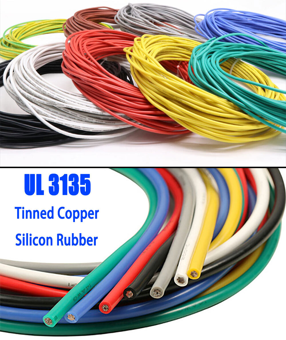 200°C 600V UL3135 Stranded Cable Silicone Insulated Wire 10/12/14/16/18/20~30AWG
