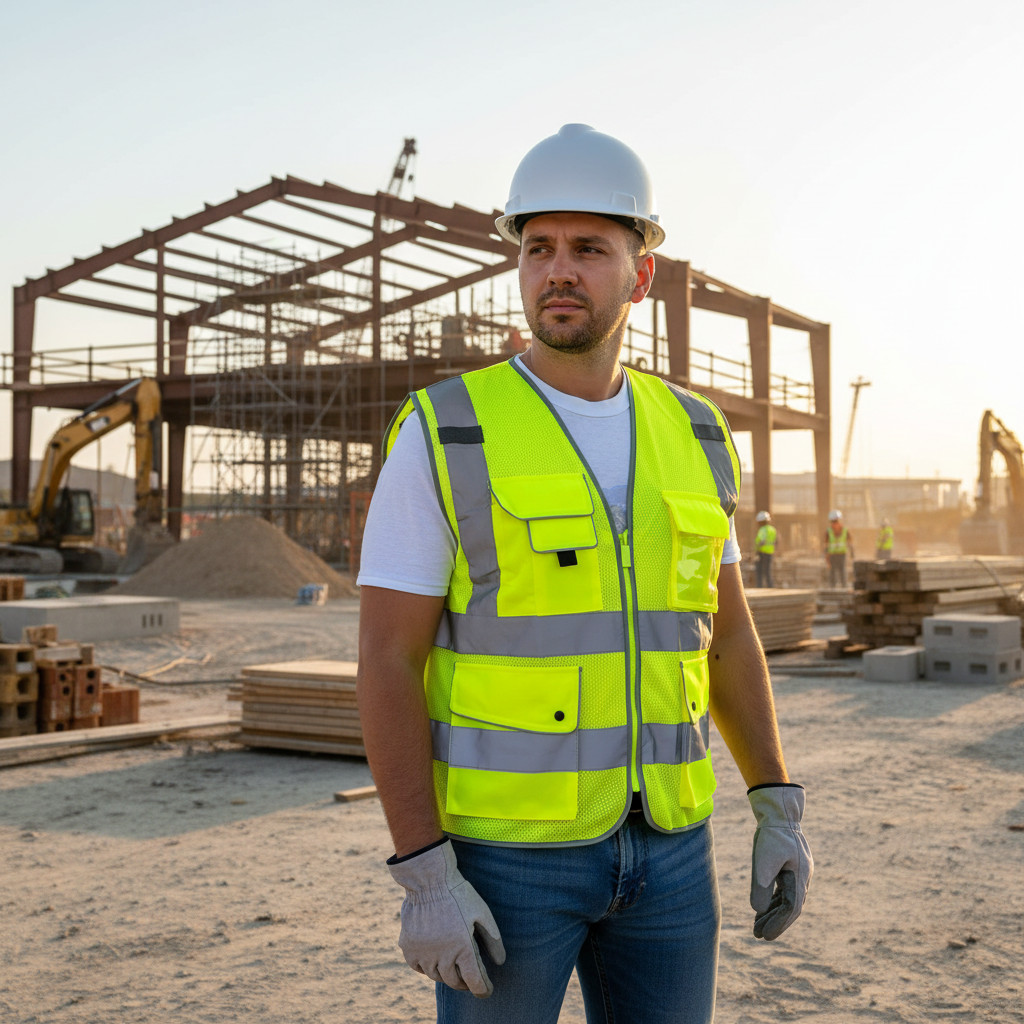 Mesh High Visibility Safety Vest, ANSI/ ISEA 107-2010 With 5 Pockets