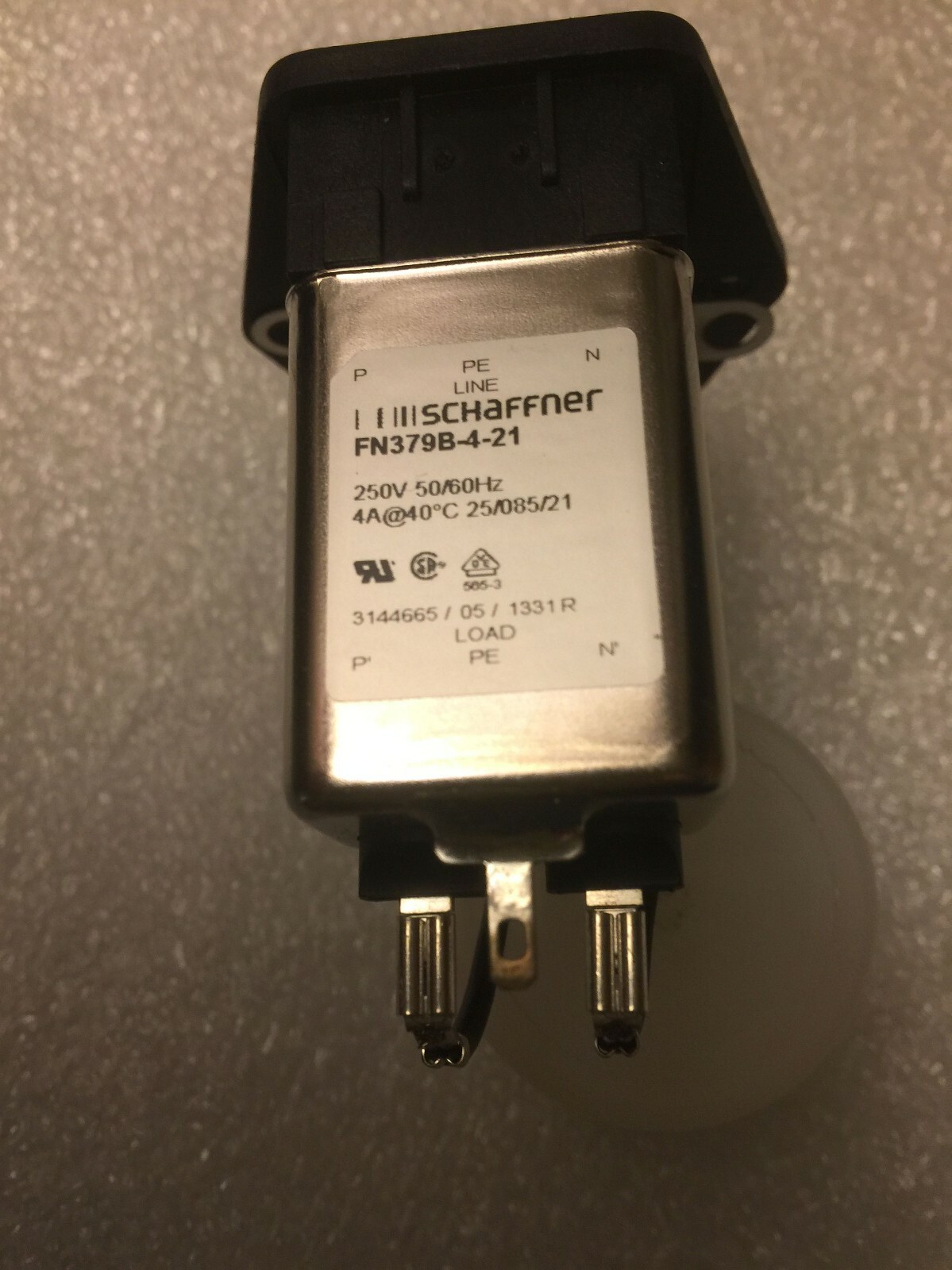 Schaffner FN379B-4-21 Power Entry Module Filtered M 3 POS 120vac -240vac