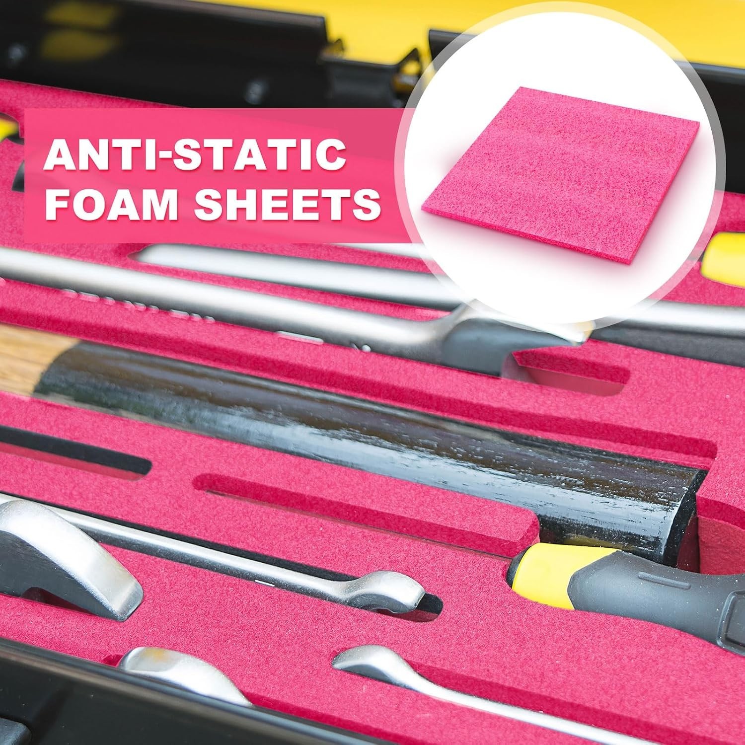 Cuttable 8 Pcs Pink Antistatic Foam Sheets – Perfect for Crafts & Shipping