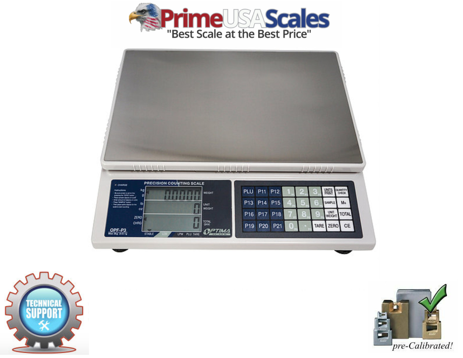 Prime OPF-P Precision Counting Balance Scale 30 Kg (66 lb) x 1g (0.002 lb)