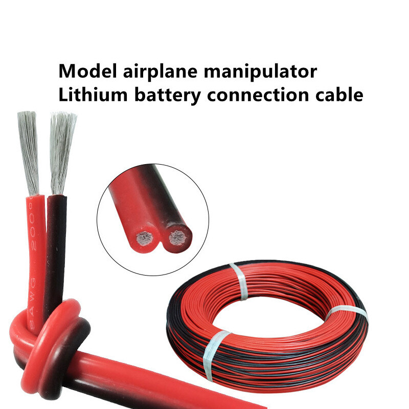 2Pin 8AWG-28AWG Red&Black Silicone Wire Extra Soft Silicone Cable Tinned Copper