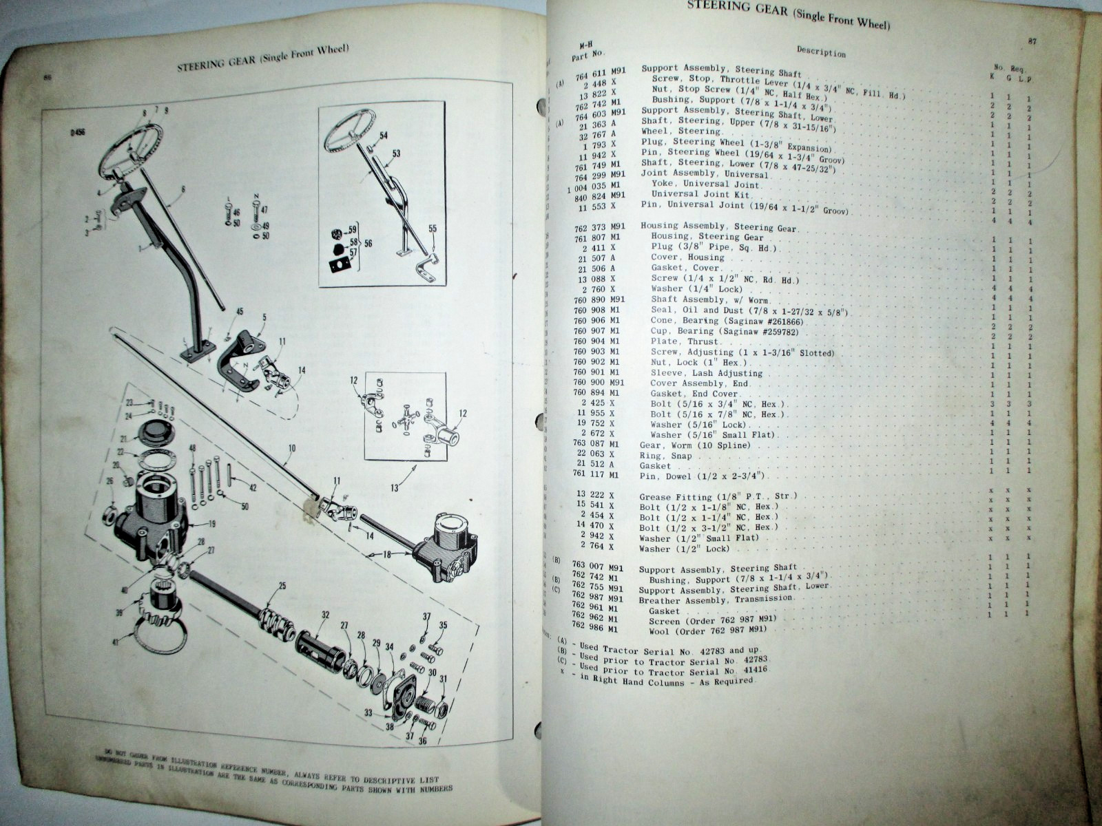 Massey Harris 44 44K 44LP Tractor Parts Catalog Book ORIGINAL s/n 40001-50000 MH