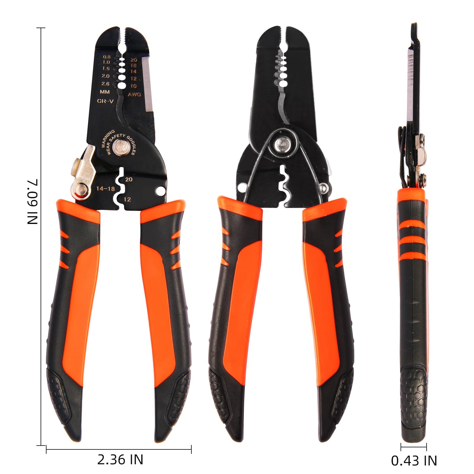 Wire Stripper, 3-rd Generation Wire Strippers or Crimping Tool, 5-IN-1 Wire Crim