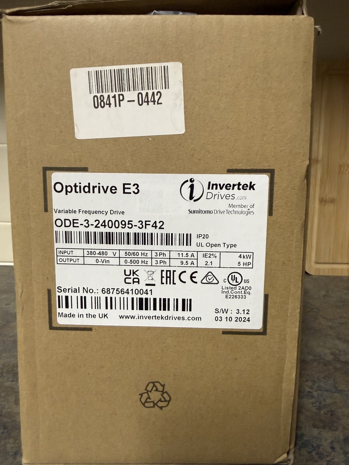 ODE-3-240095-3F42 – Invertek OptiDrive E3 – 5.0 HP VFD