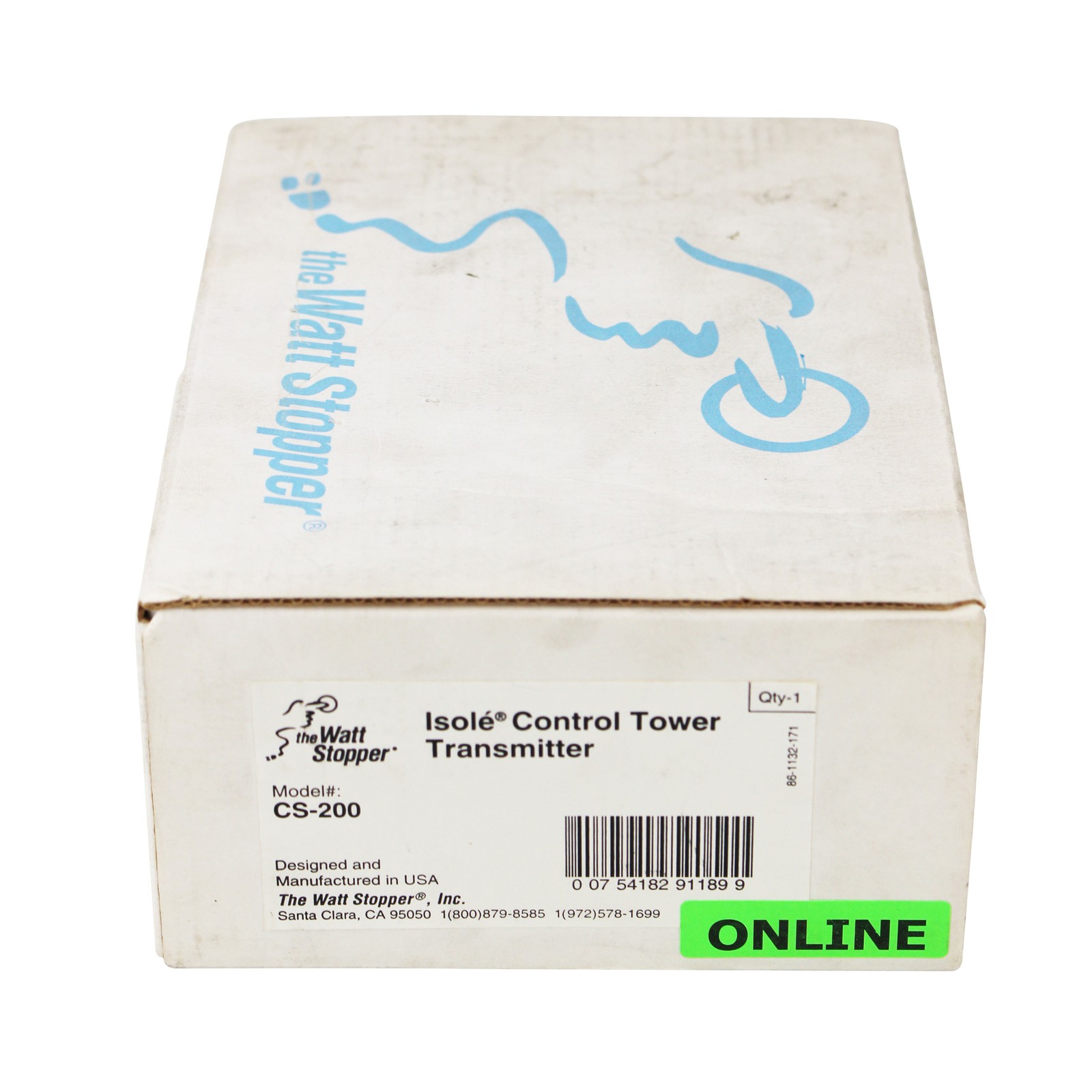 WATT STOPPER CS-200 ISOLE CONTROL TOWER TRANSMITTER, 12VDC, INDOOR USE, BLACK