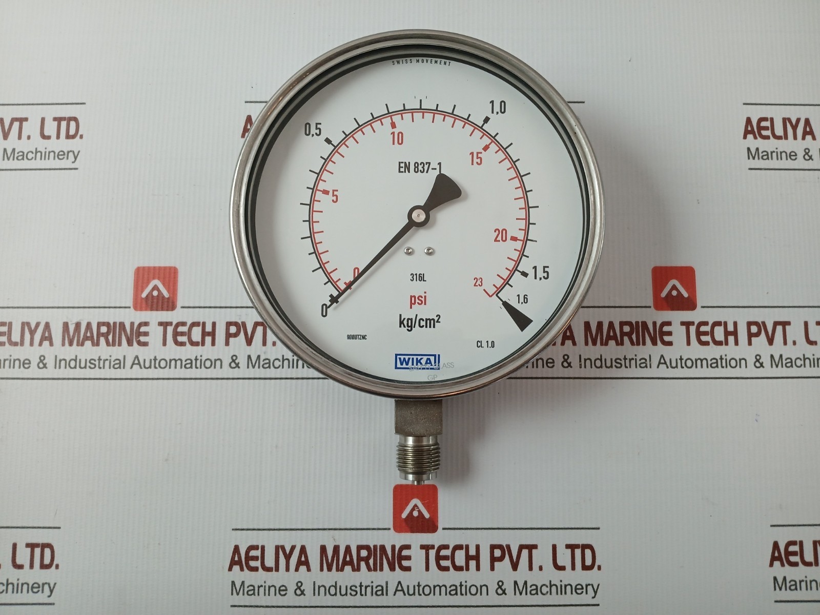 WIKA 232.50.160 Pressure Gauge 0-23 PSI/1.6 KG/CM2