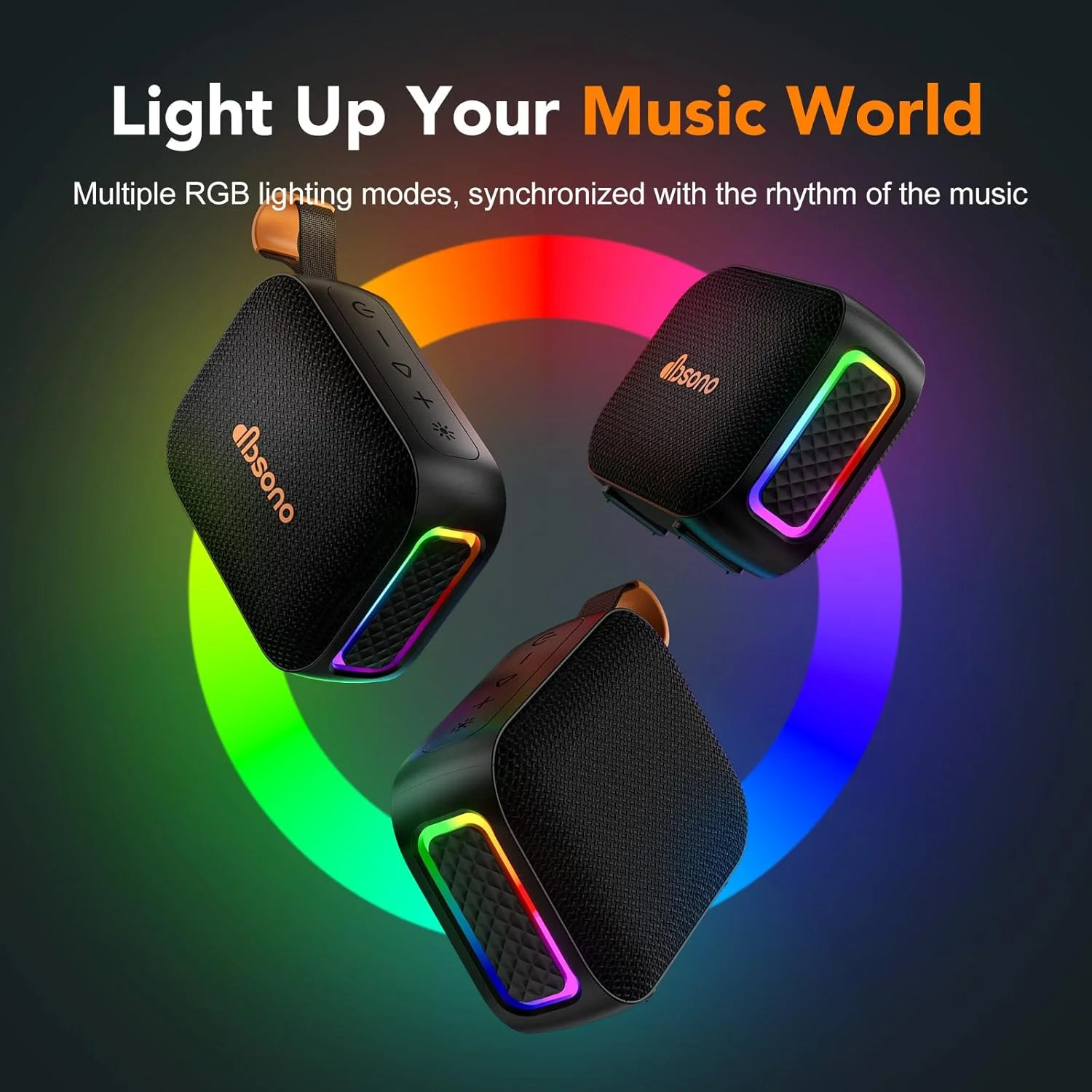Portable Bluetooth Speaker Line-in Support: IPX5 Waterproof HD Sound Up to 24H P