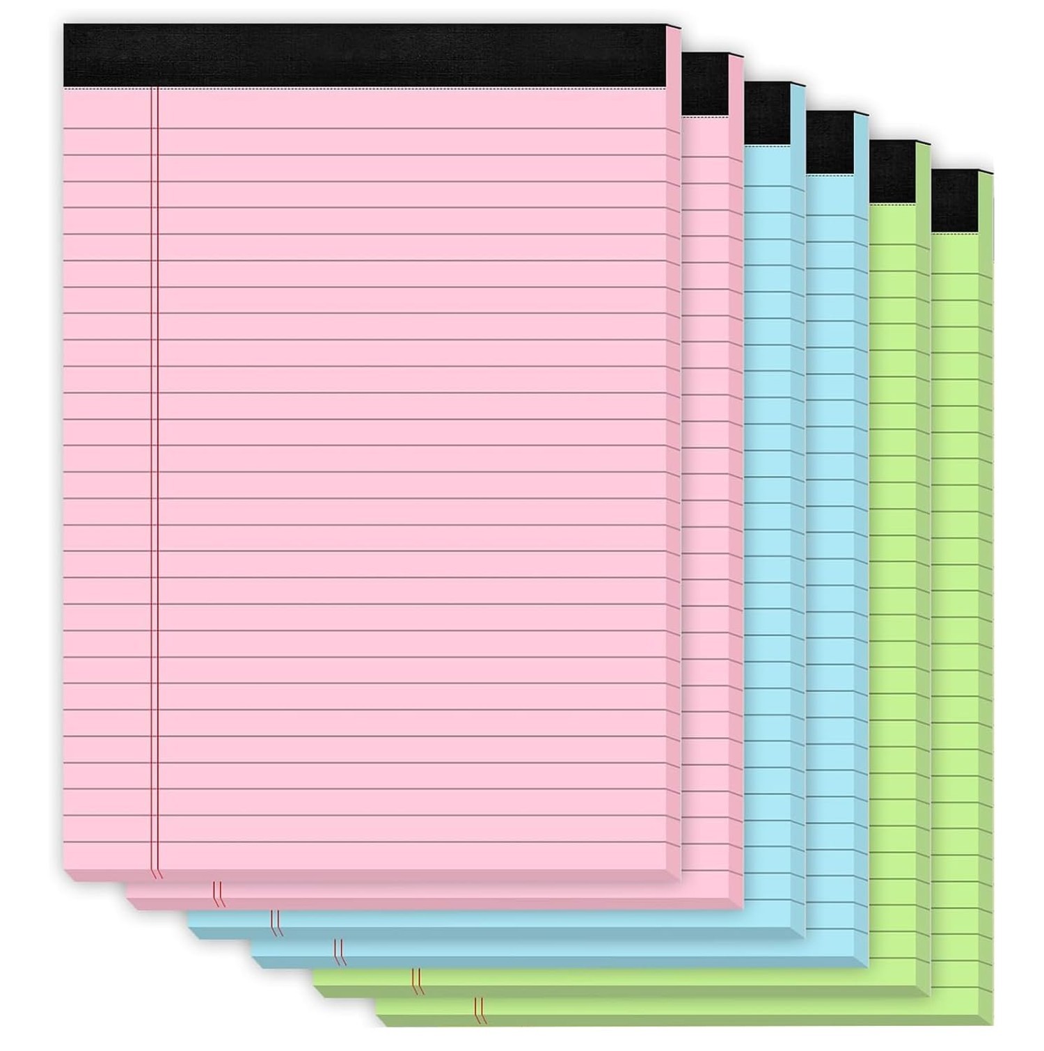 6 Pack Legal Pads 8.5 x 11, Colored Legal Pads Wide Ruled, Colored Note Pads …