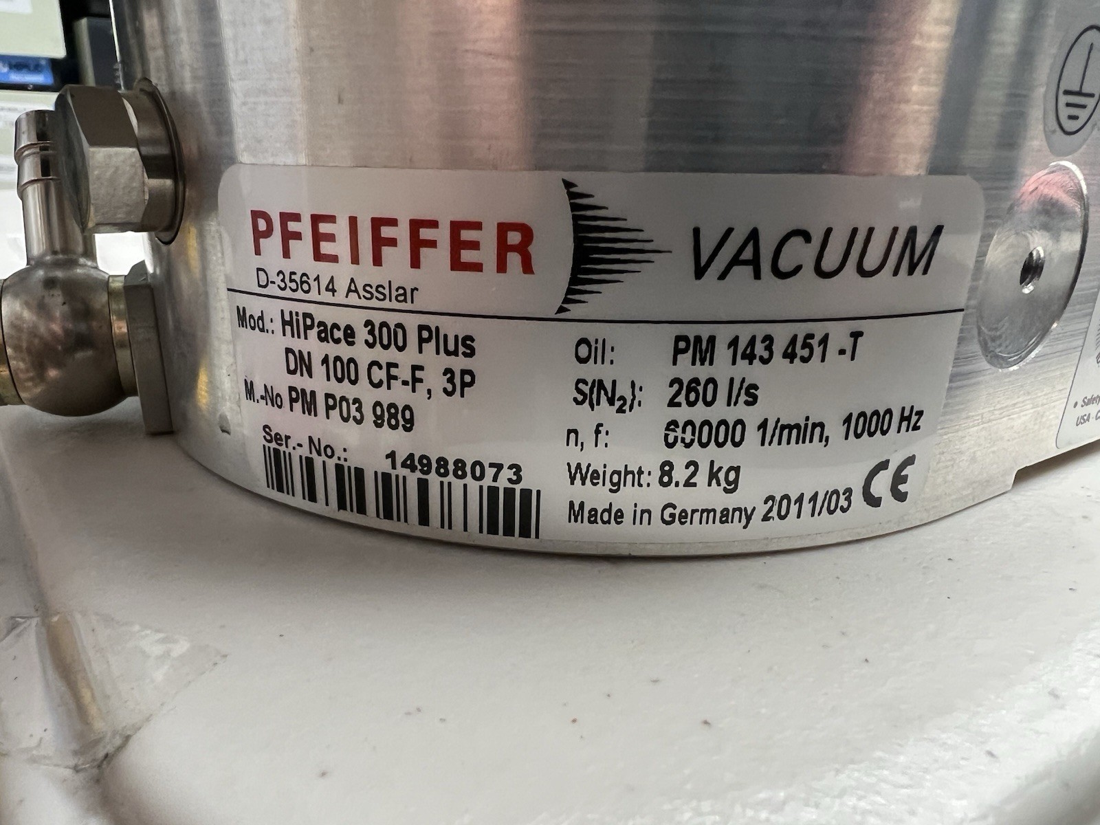 Pfeiffer HiPace 300 Plus turbo pump with TC110 controller – Tested – Excellent!!