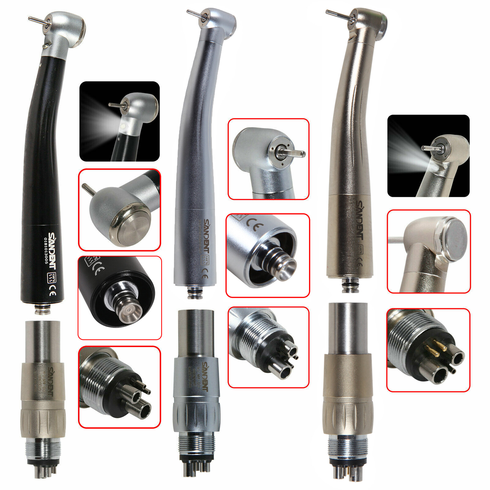 NSK Style High Speed/Egenerator/Fiber Optic LED Handpiece 4/6Hole Coupler Dental
