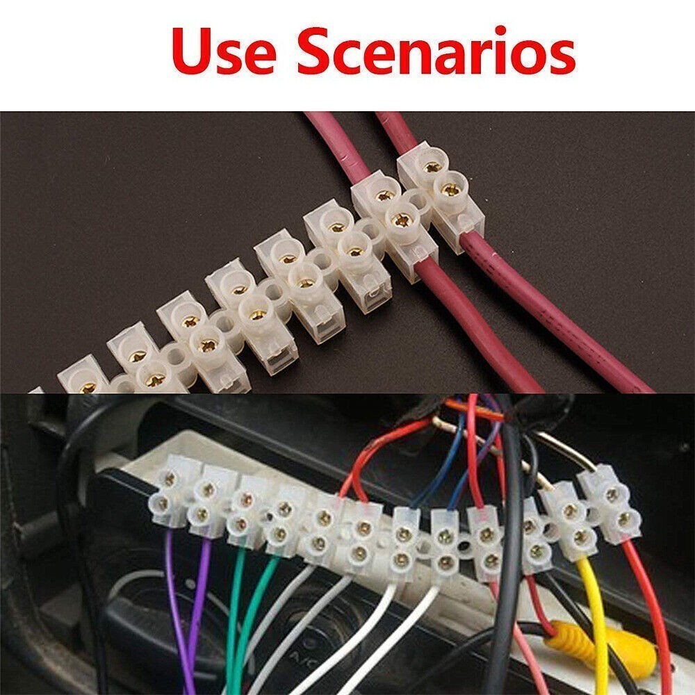 5PCS Dual Row Terminal Strip Screw Terminals Barrier Block 12 Position 3-30AMP