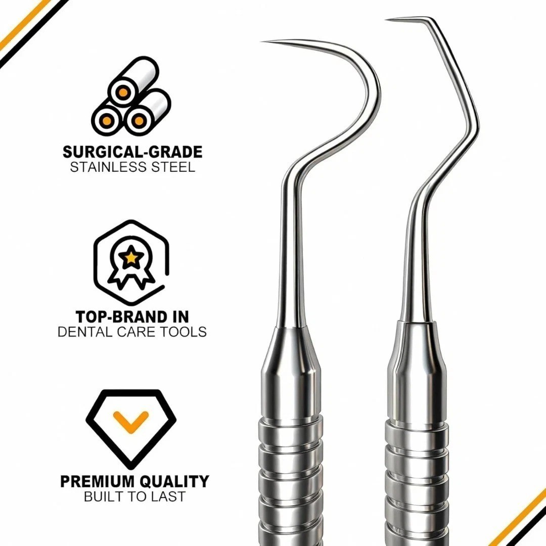 Dental Tools, Dental Pick for Teeth Cleaning, Stainless Steel Hygiene Kit with T