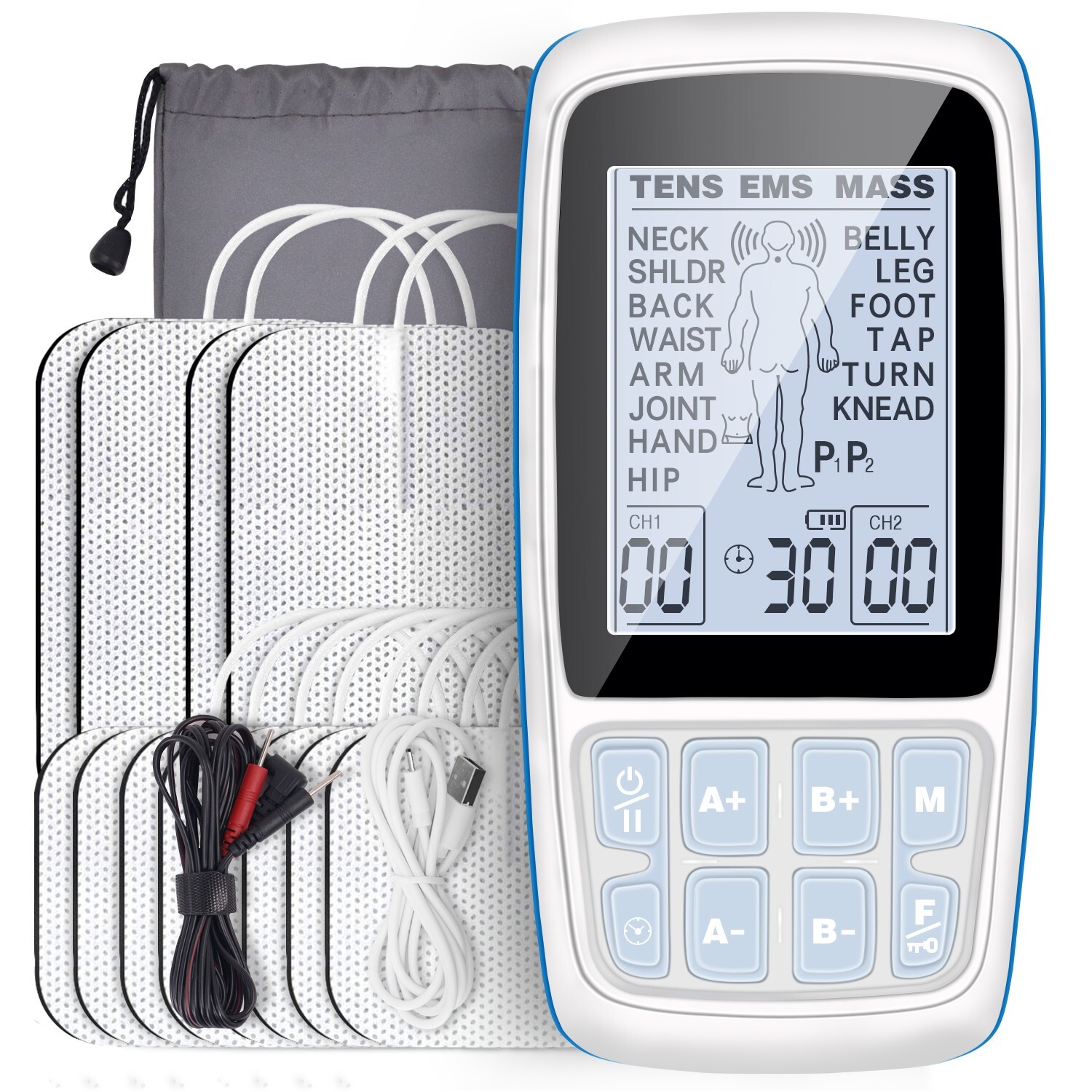 TENS EMS Unit, FDA Cleared Electronic Muscle Stimulator for Pain Relief Therapy
